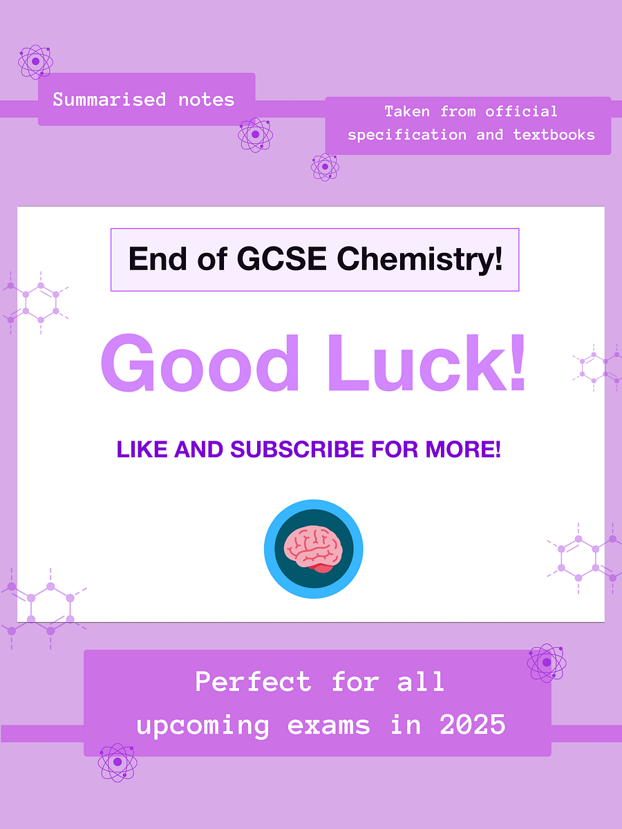 The WHOLE of AQA GCSE Chemistry Revision Notes (65+ Pages) | Revision Made Easy product image (5)