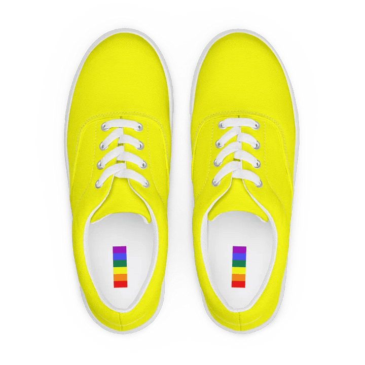 Women's Bright Yellow Lace-Up Canvas Shoes product image (2)