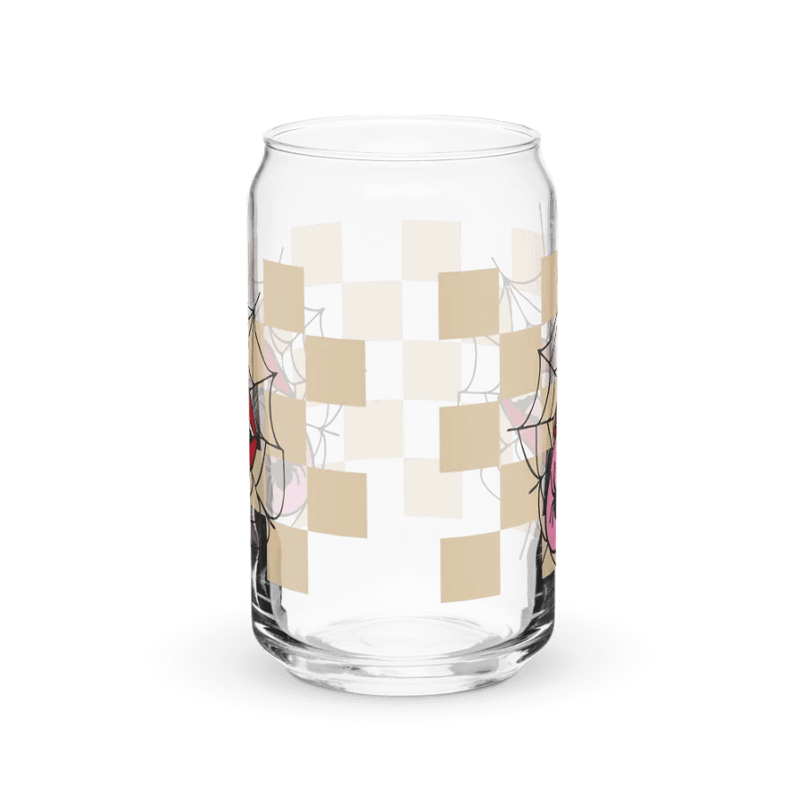 Spooky Chic: Halloween Glassware -Playful Spider and Tongue Design - Can, Wood Cover and Metal Straw product image (8)