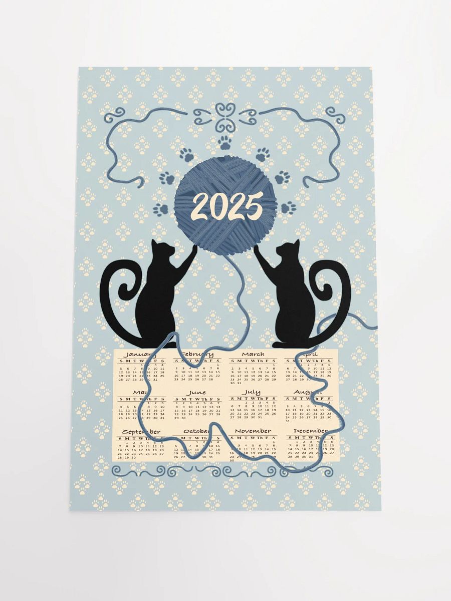 "Cat’s At Play" 2025 Calendar Poster – Blue product image (1)