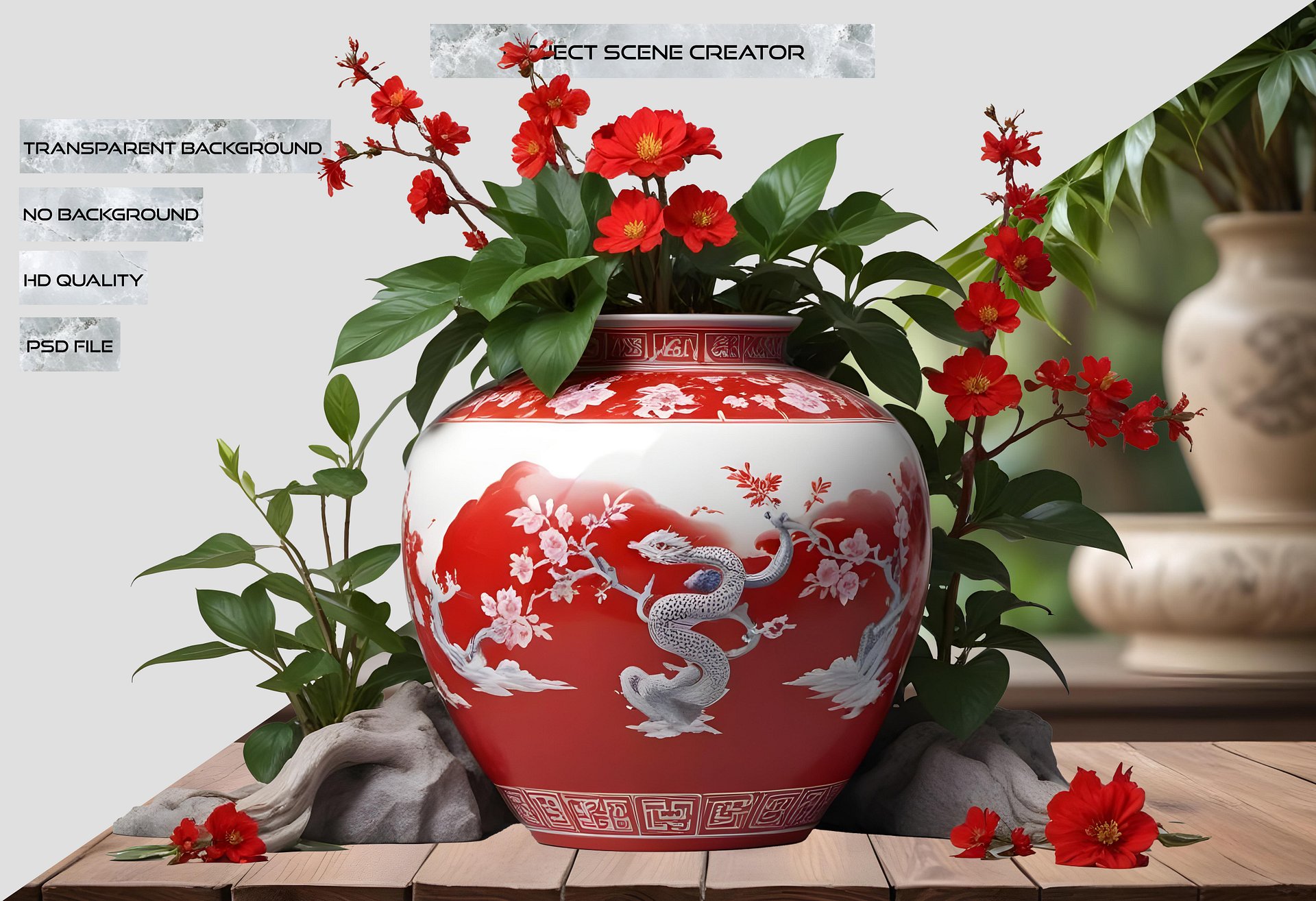 Chinese Vase, New Year, Lantern Festival PNG product image (2)