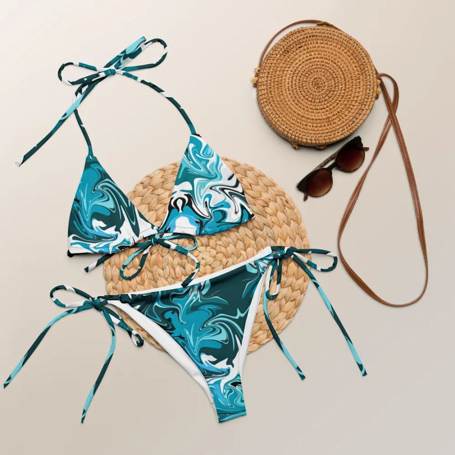 Marbled Blue Bikini Set product image (7)