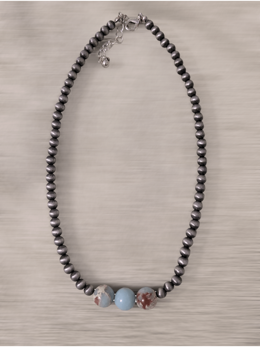 Cowboy Pearl Earth Bead Necklace product image (1)