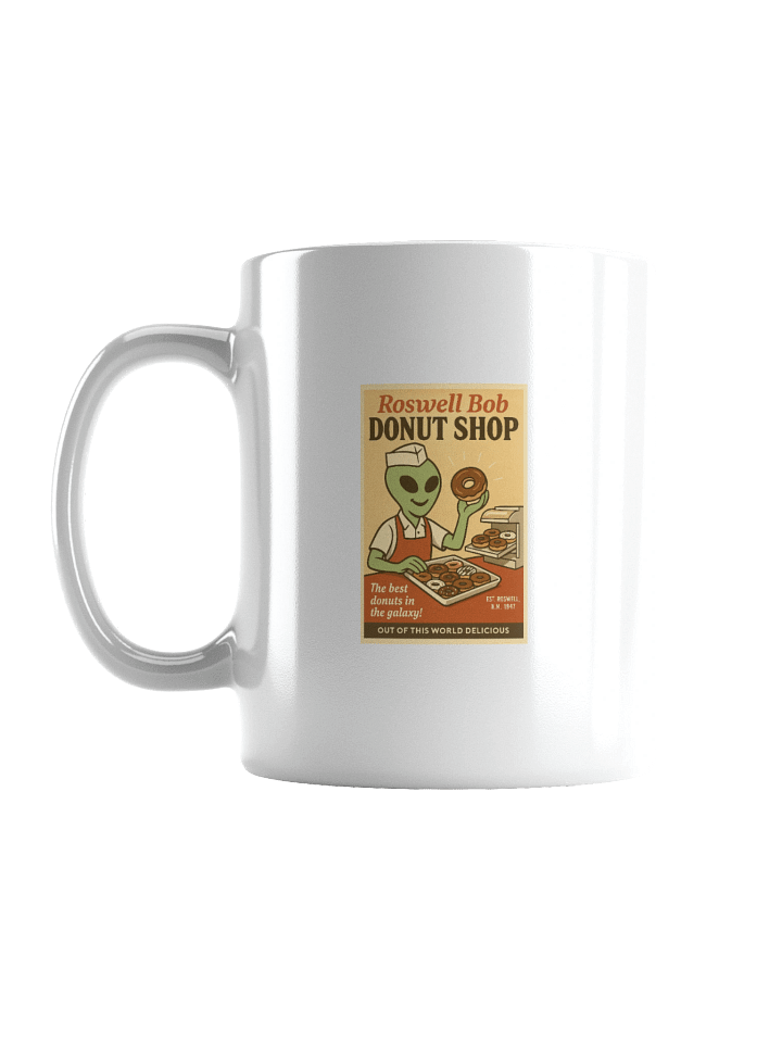 Donut Shop Roswell Aliens 1950's Retro Poster Ceramic Mug product image (1)