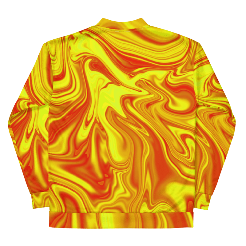 Unisex Bomber Jacket - Yellow and Red Digital Fluid Art product image (7)