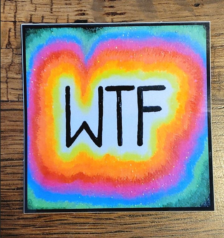 WTF Neon Square Stickers 3x3 product image (1)