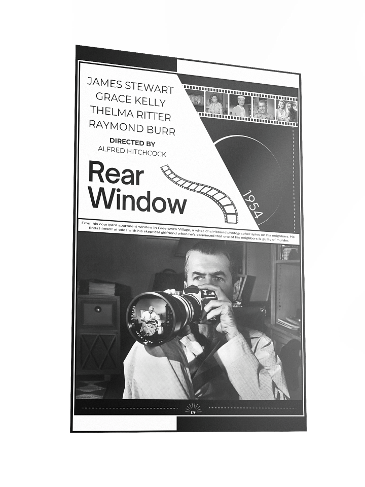 Rear Window with James Stewart and Grace Kelly 1954 | Movie Poster | 12x18 Wall Art product image (2)