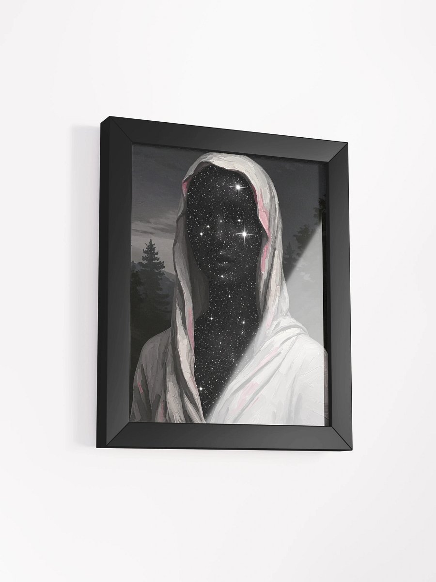 Celestial Being Surreal Art, Starry Night Sky Hooded Figure, Dark Academia Aesthetic Cosmic Portrait, Ethereal Space Galaxy Wall Art product image (7)