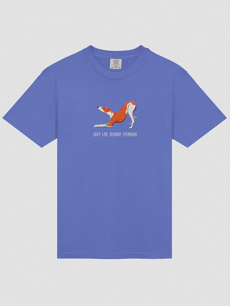 Iggy Like Sunday Morning T-Shirt(Embroidered) of an Italian Greyhound(Red & White) product image (43)