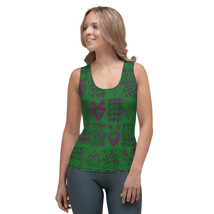 Vibrant Green and Pink Adire Women's Tank Top product image (1)