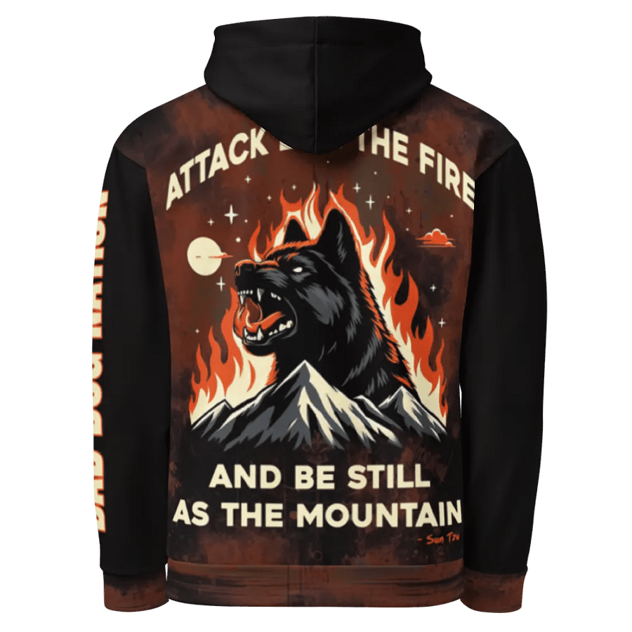 Attack Like the Fire and Be Still Like the Mountain - Adult All-Over Print Unisex Hoodie product image (5)