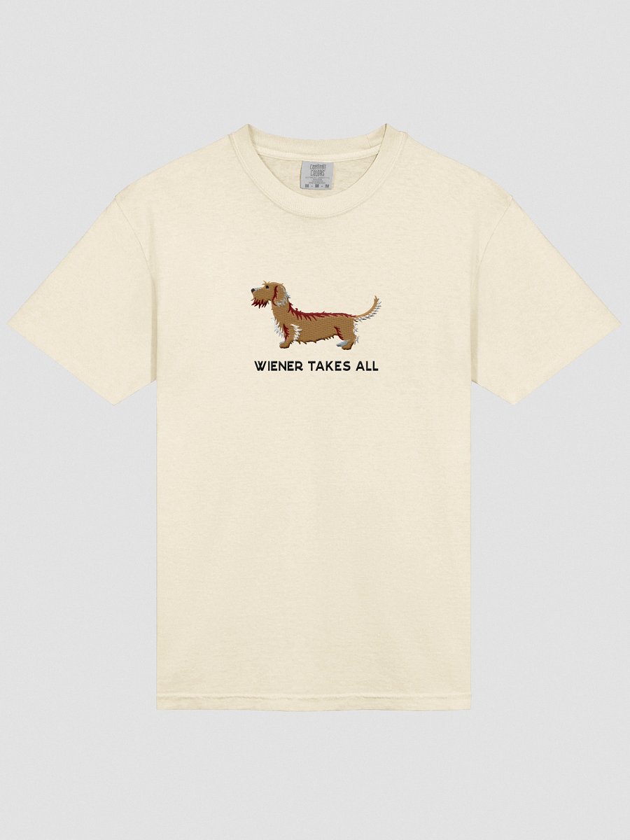 Wiener Takes All T-Shirt(Embroidered) of a Wirehaired Dachshund(Tan) product image (53)