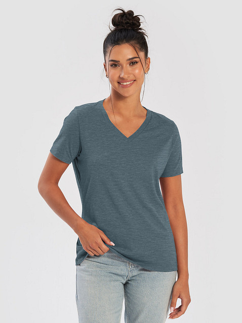 Photo showing Bella+Canvas Women's Relaxed V-Neck T-Shirt 