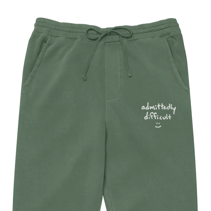 admittedly difficulty (white thread) pigment dyed sweatpants product image (2)