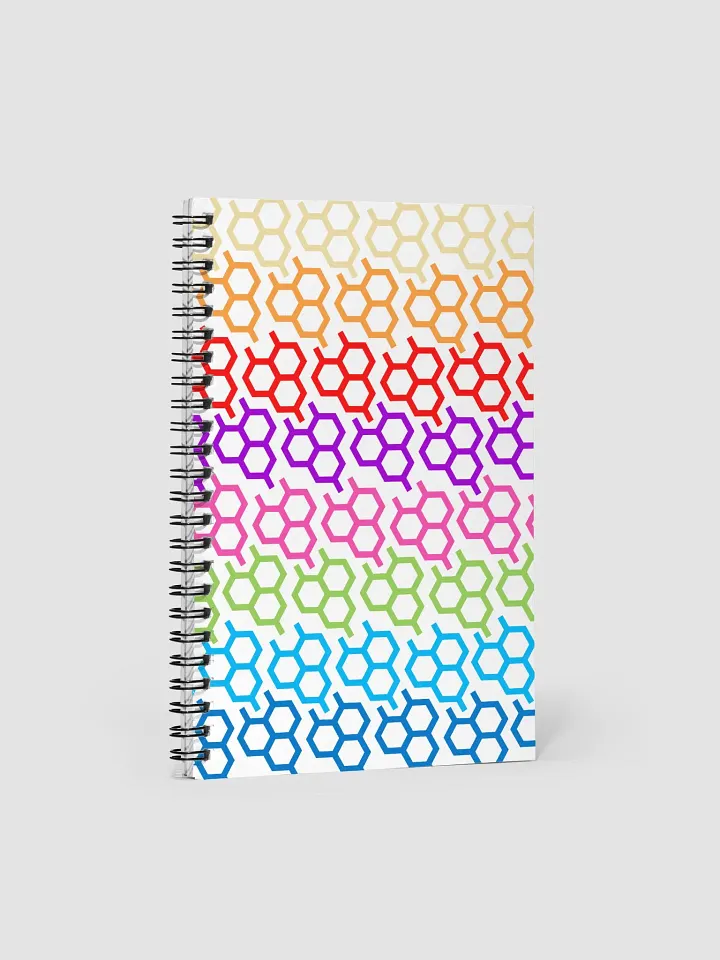 Multicolored Hexagons In A Geometrical Pattern Spiral Notebook product image (1)