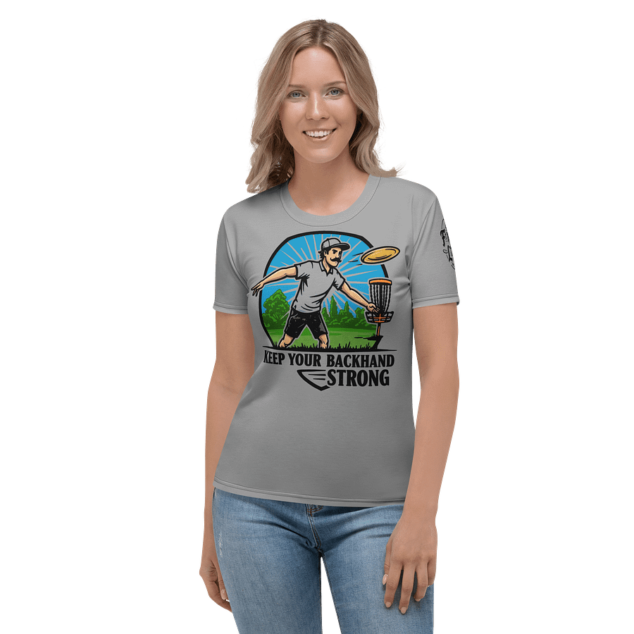 Fancy Lads Women's Grey T-shirt "Keep Your Backhand Strong" product image (4)
