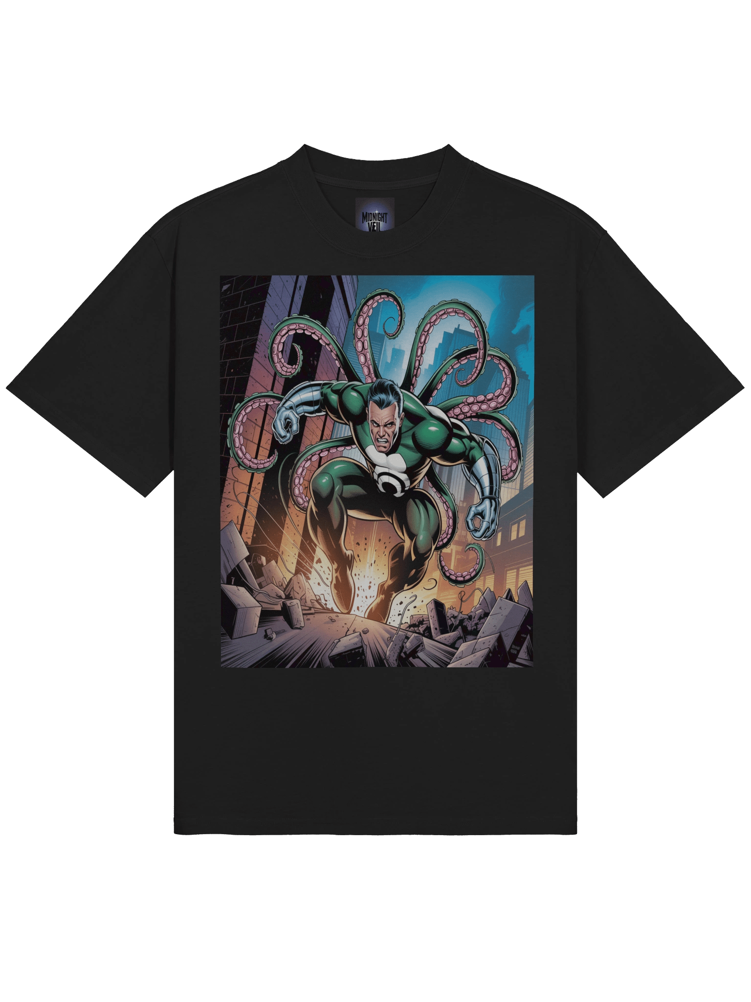 Doctor Octopus Tentacle Rampage Oversized Faded T-Shirt – Octo Eclipse Onslaught product image (5)