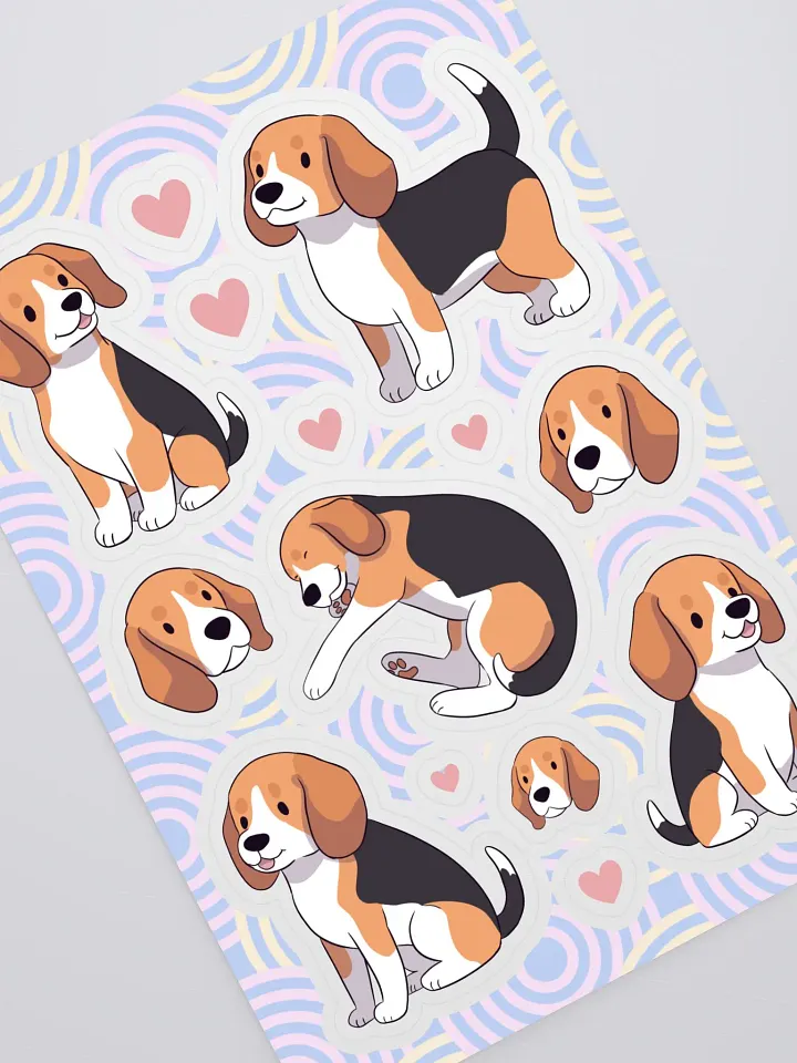 Playful Beagle Dog Kiss-Cut Sticker Sheet product image (2)