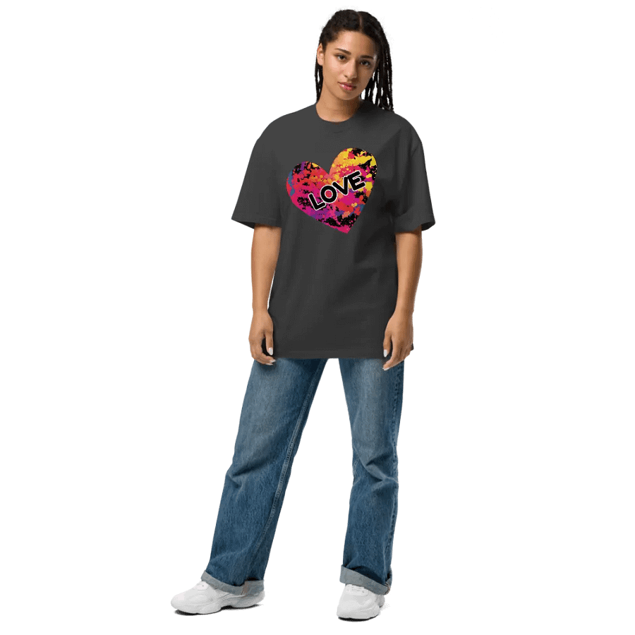 Vibrant Love Splatter Oversized Tee product image (7)