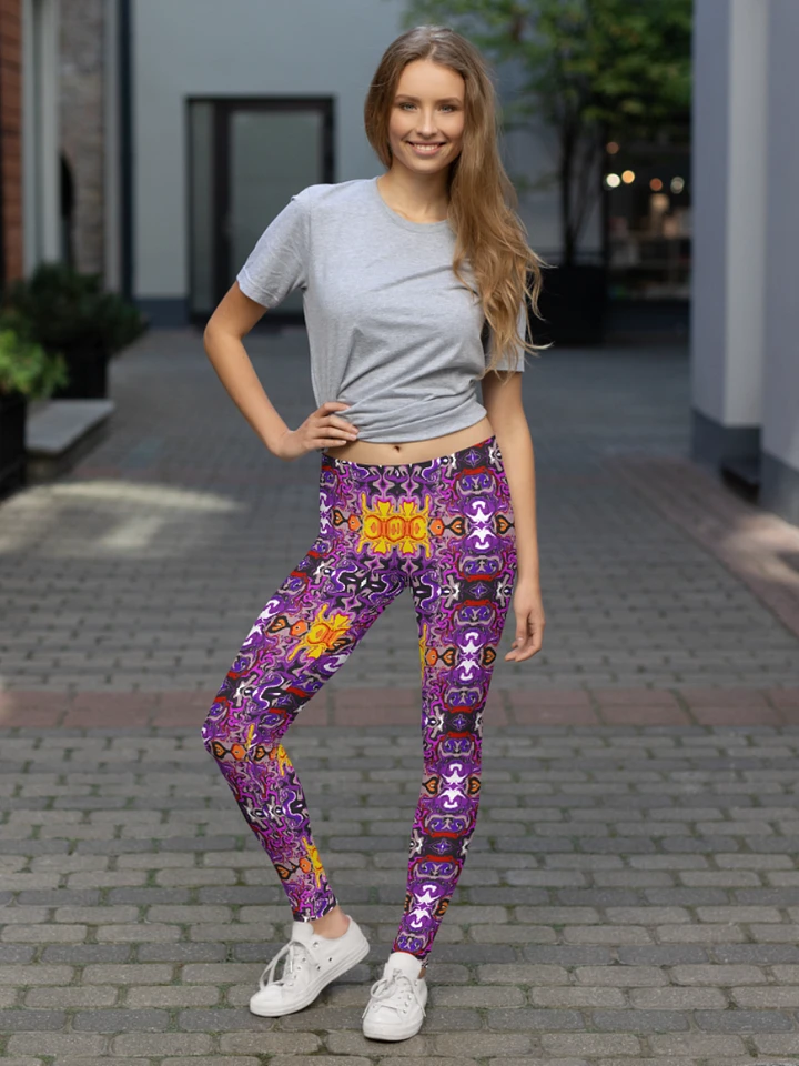 Purple African Inspired Symmetry Design Leggings product image (1)