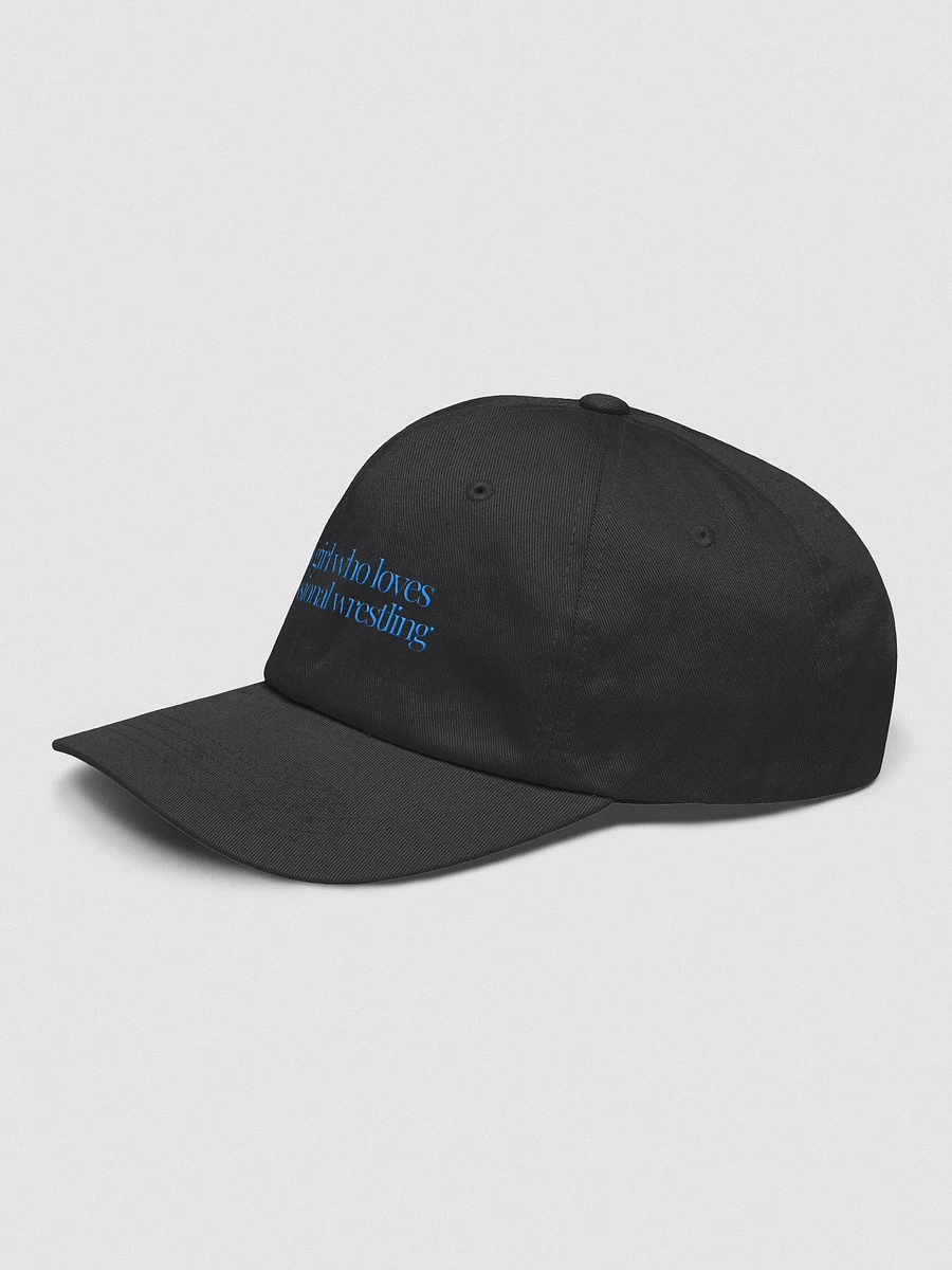 Just A (Wrestling) Girl Embroidered Dad Hat - Light Blue Font product image (3)