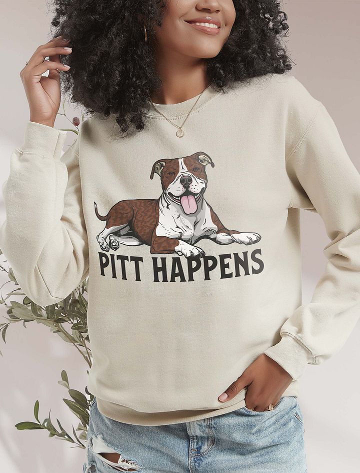 Pitt Happens Sweatshirt of a Pitbull Terrier(Brindle) | Funny Shirt for Pittie and Staffy Paw-rents product image (18)