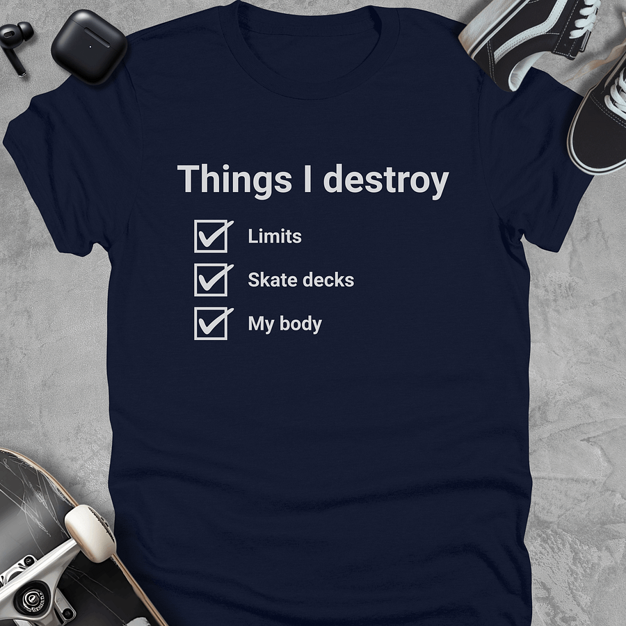Things I destroy, Funny skateboarding t-shirt, Unisex product image (3)