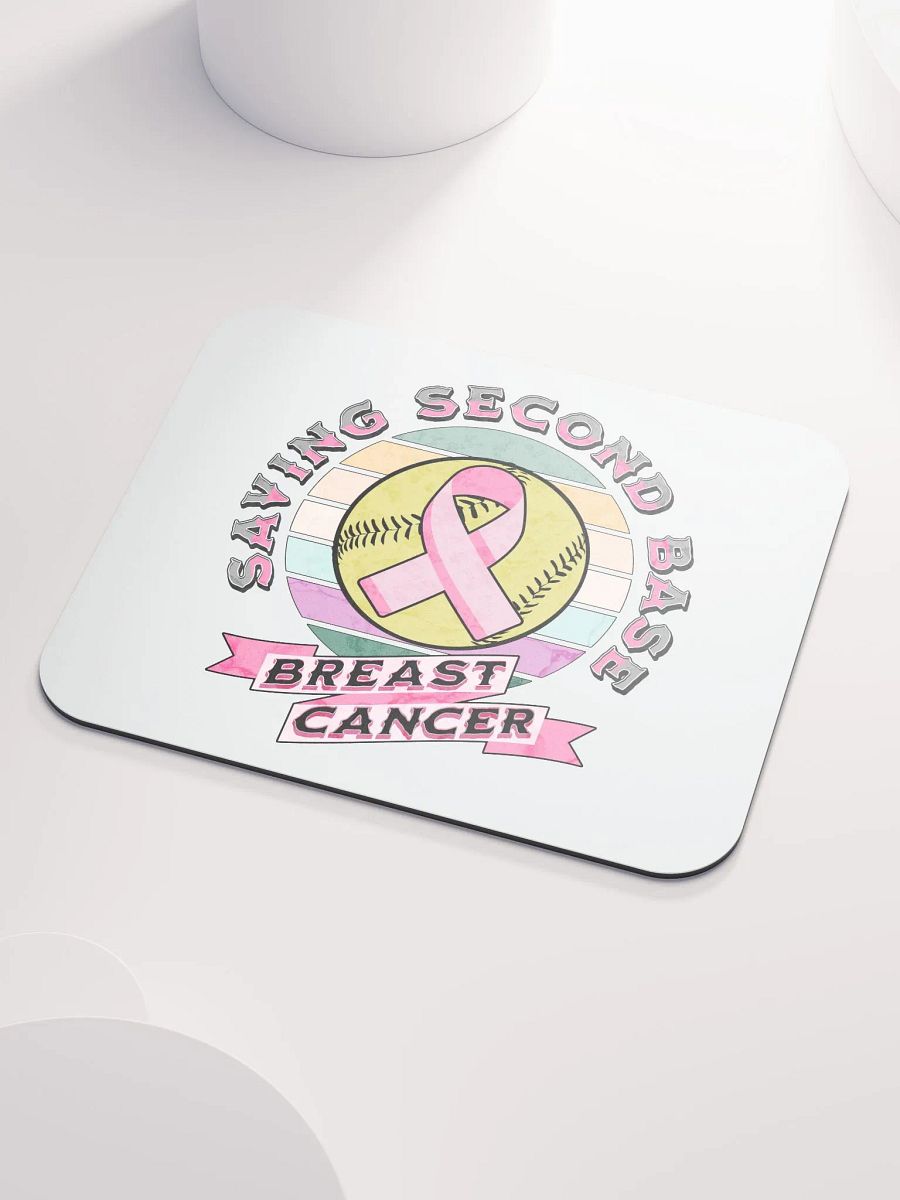 Saving Second Base Breast Cancer Softball Mouse Pad product image (3)