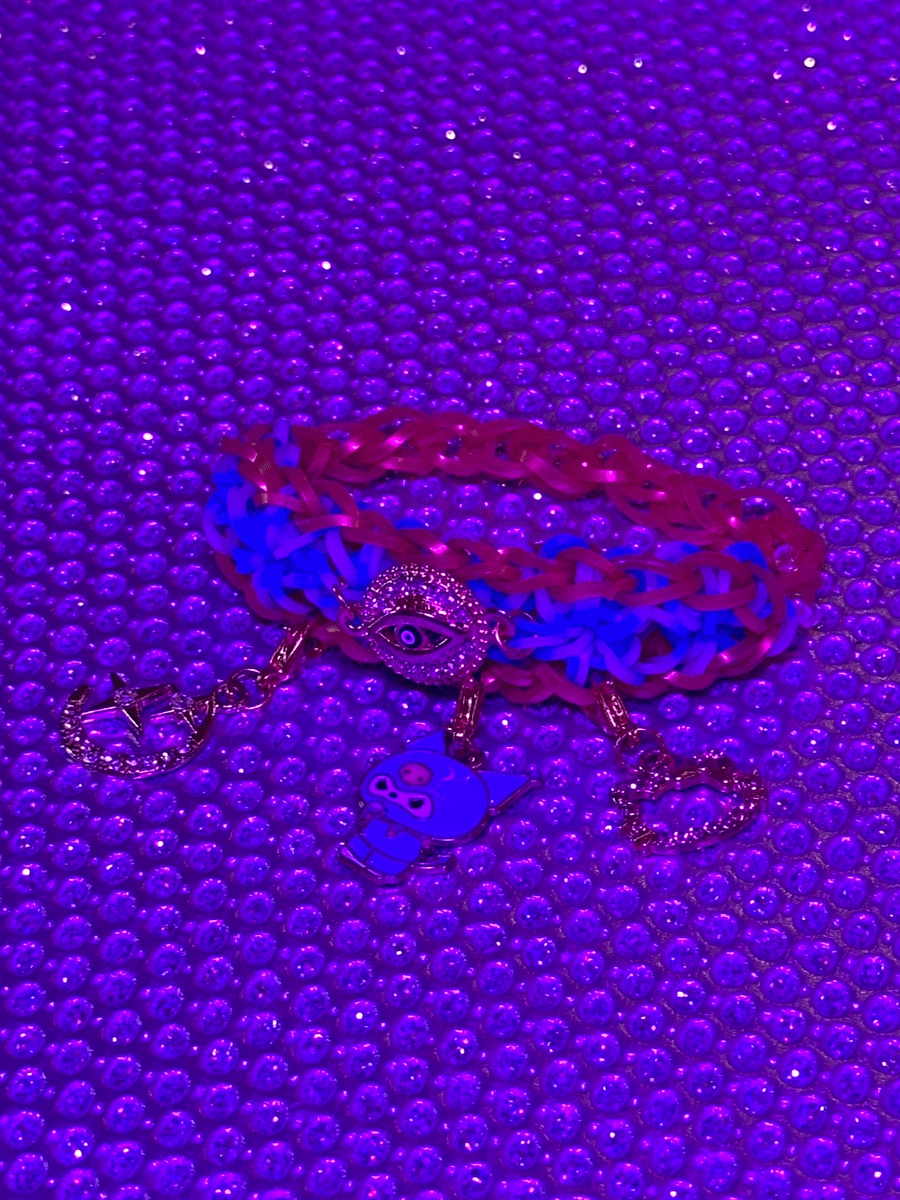 Purple Ninja Evil Eye Elastic Band Bracelet product image (2)