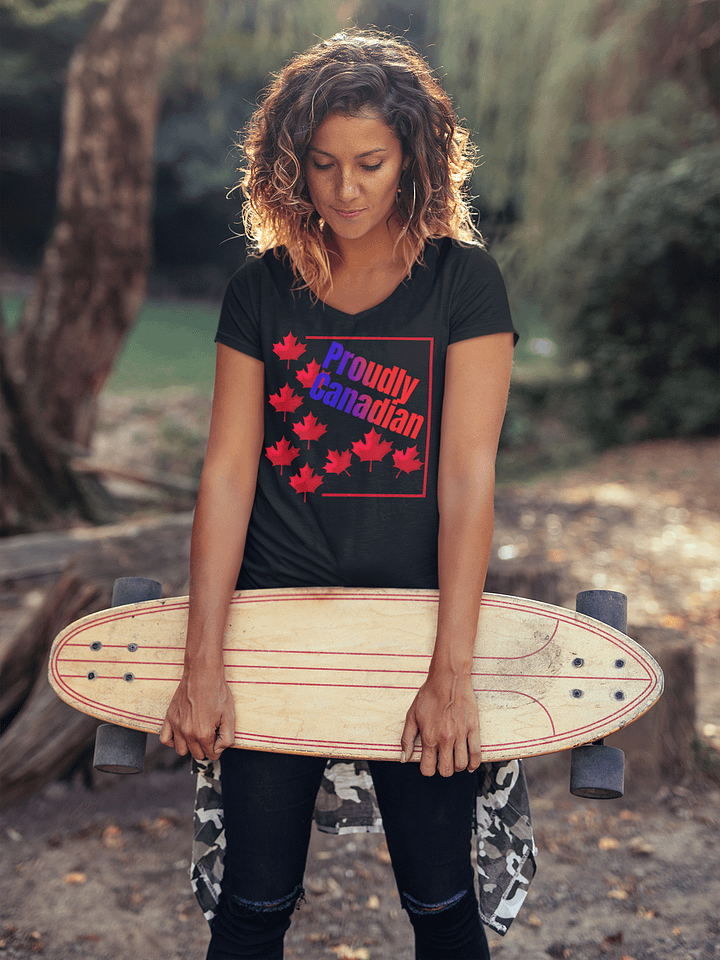 Proudly Canadian Women's V-Neck Tee product image (1)
