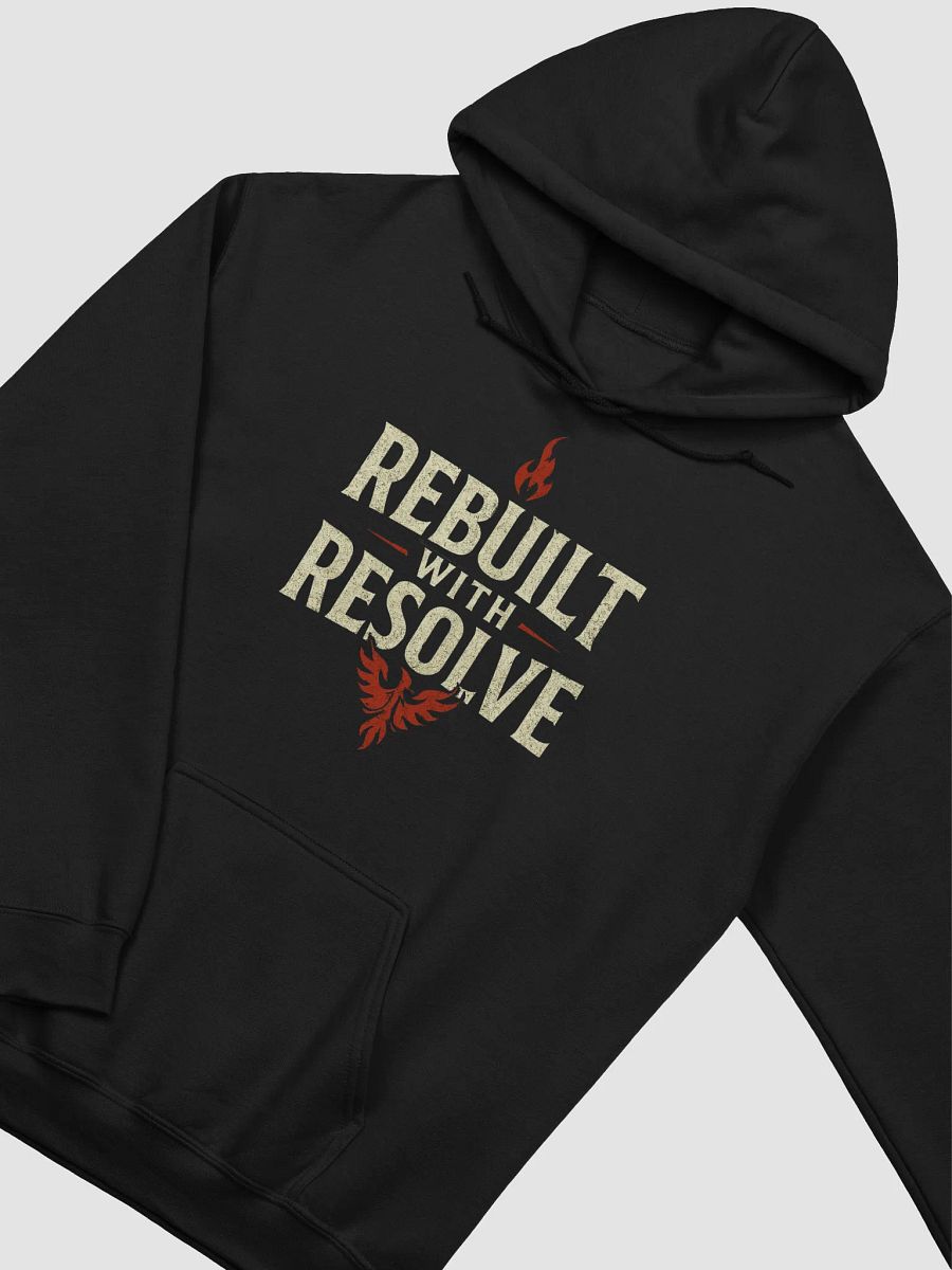 "Rebuilt With Resolve – Flame Hoodie" product image (3)