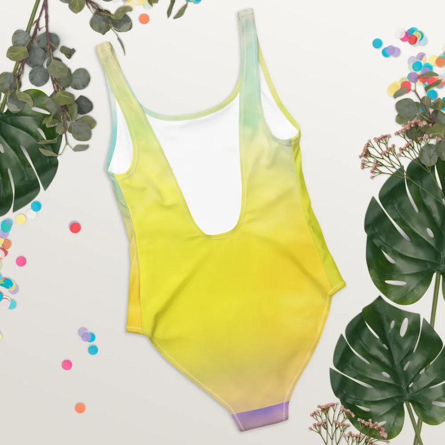Blur Cloud Rainbow Design one piece Swimsuit - V9 product image (4)