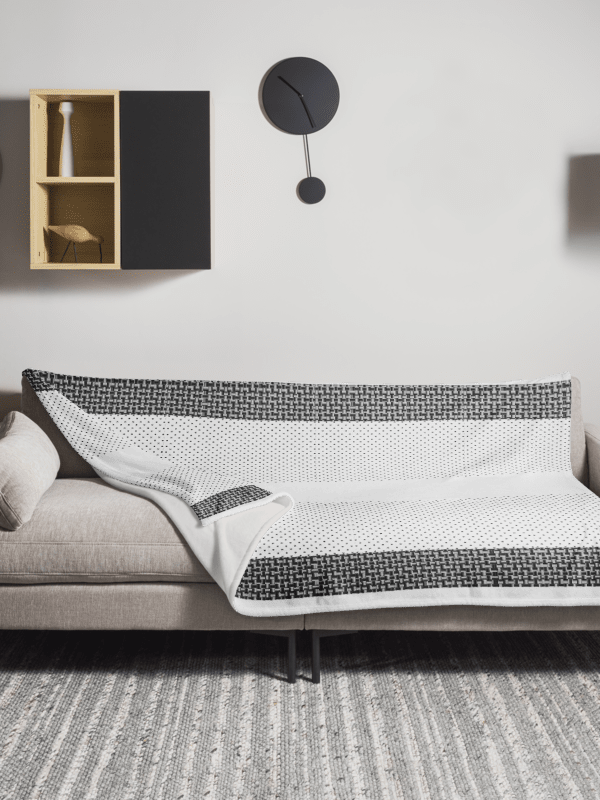 Monochrome 2 pattern Cozy Fuzzy Throw Blanket product image (3)