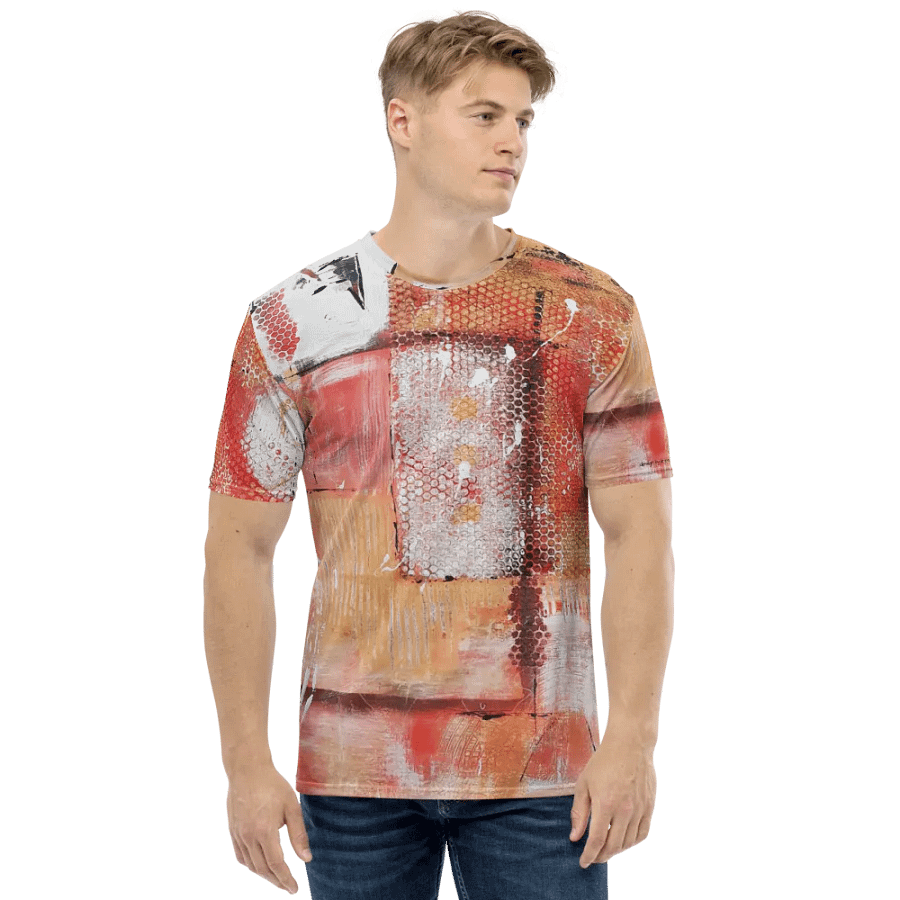 original painting mixed media, on all over print tshirt product image (2)