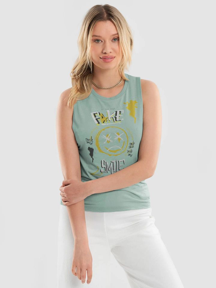 Fake Smile | Bella+Canvas Women's Flowy Muscle Tank product image (1)