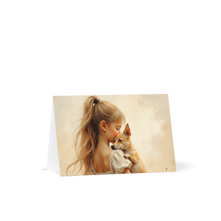 Potcake Puppy & Little Girl product image (1)