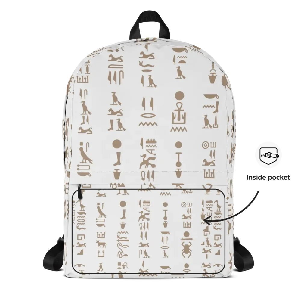 Isis White Hieroglyphs All-Over Print Backpack product image (5)