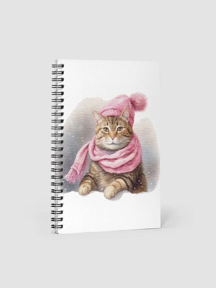 Adorable cute Cat wearing a pink hat and scarf product image (1)