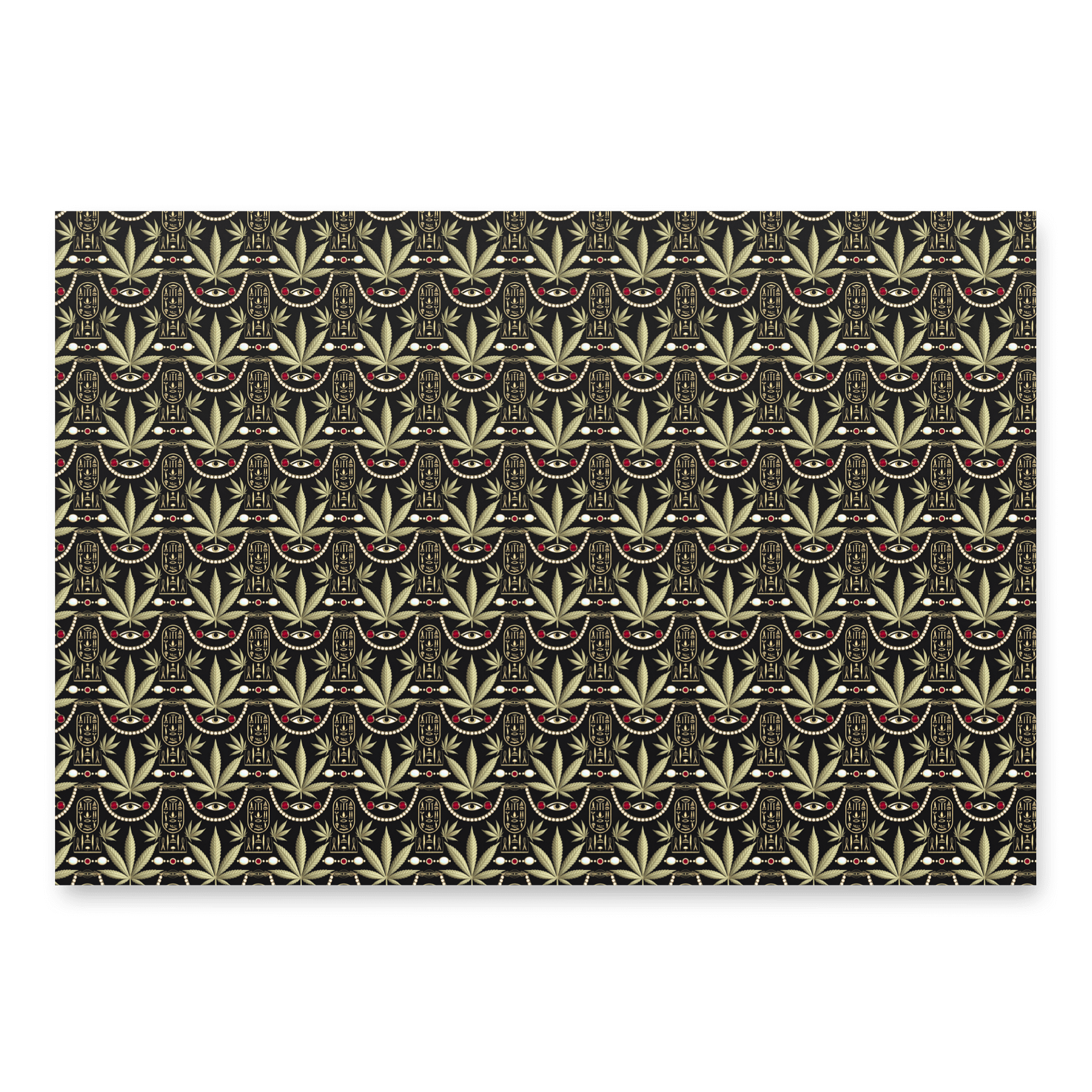 Cannabis Egyptian Luxe Wrapping Paper Set – 3 Sheets | Premium Weed Leaf & Hieroglyph Pattern product image (4)