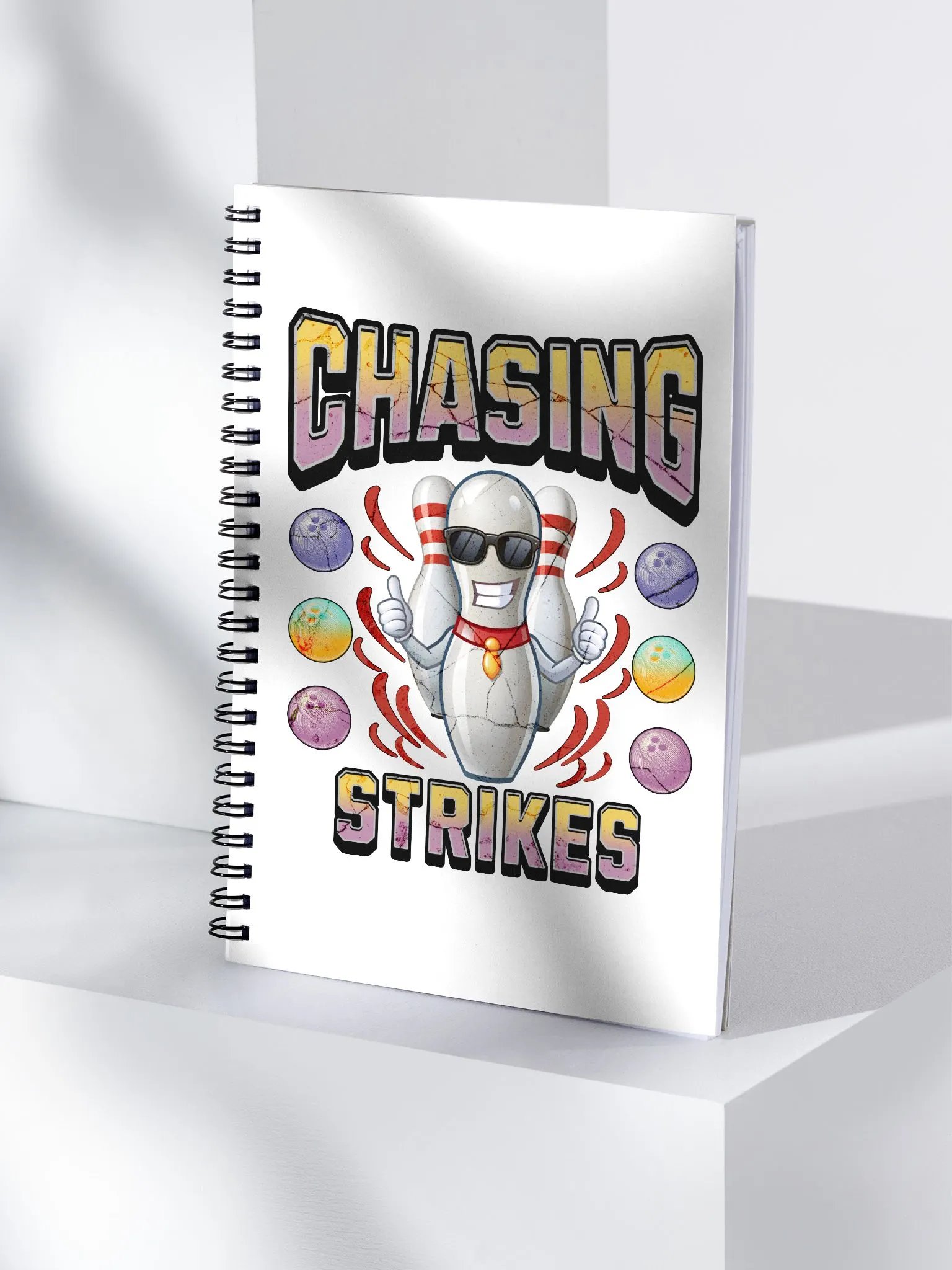 Chasing Strikes Bowling Spiral Notebook product image (3)