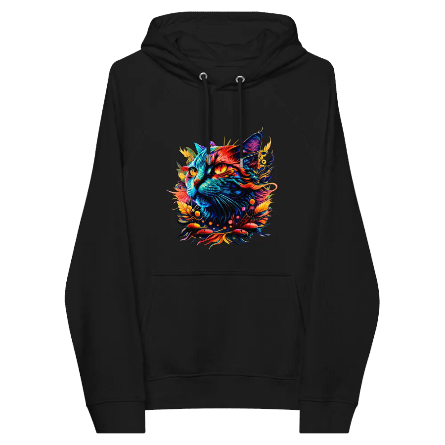 [Trippy Cat] - Unisex Eco Raglan Hoodie product image (9)