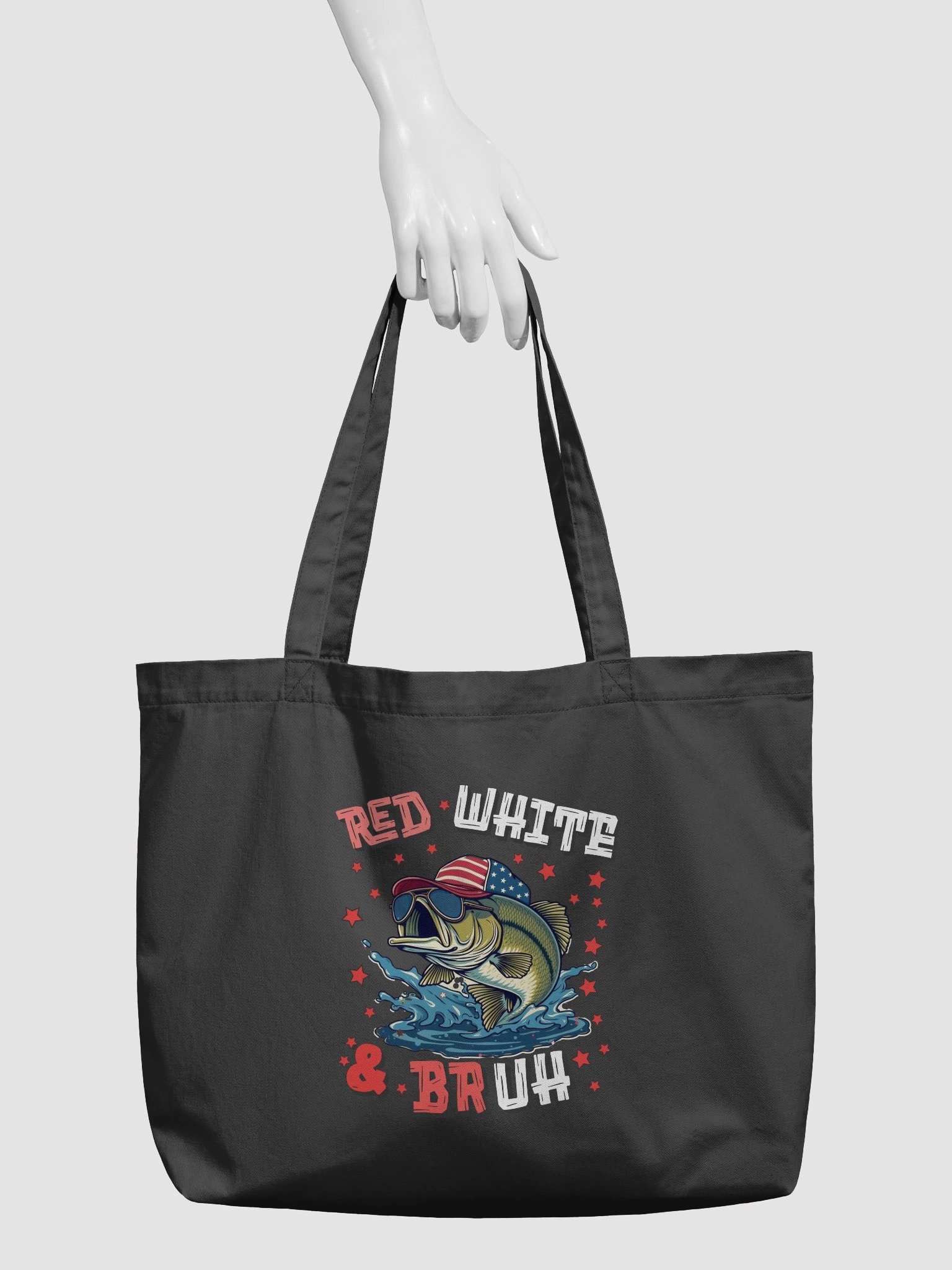 Red White And Bruh Fishing Patriotic Eco Tote product image (3)