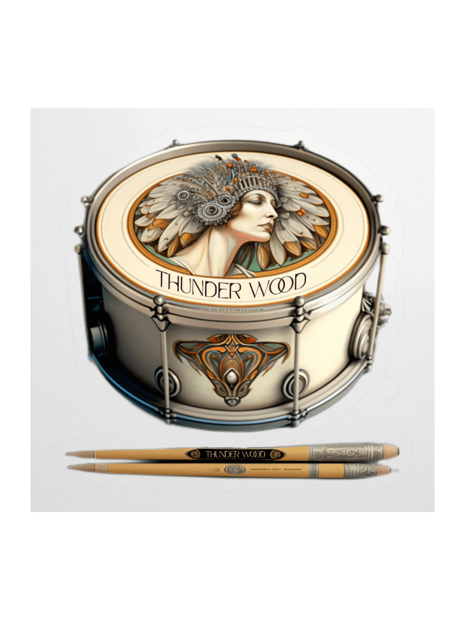 Thunder Wood Drummer Stickers product image (1)