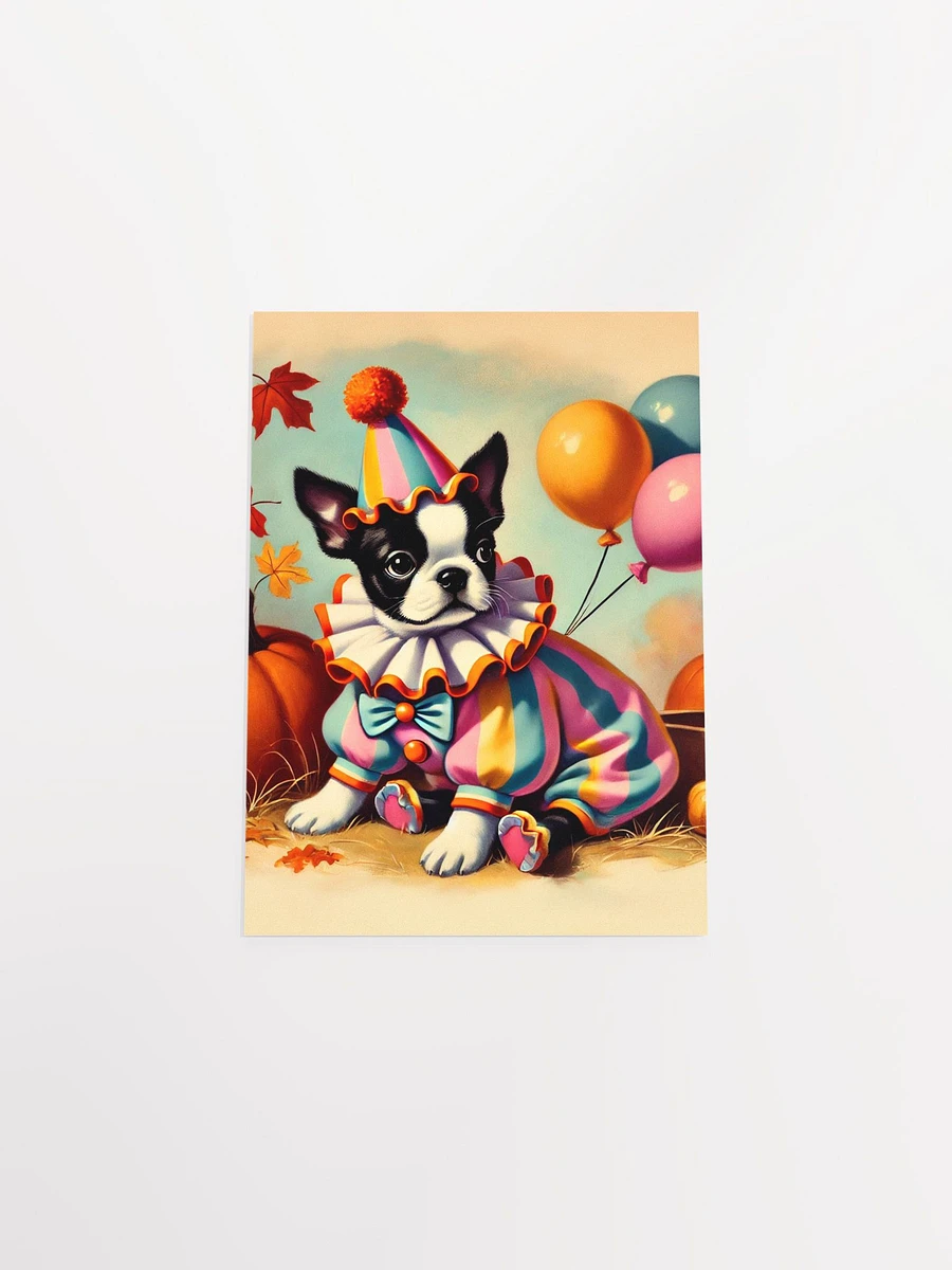 Whimsical Clown Boston Terrier Puppy Premium Poster product image (29)