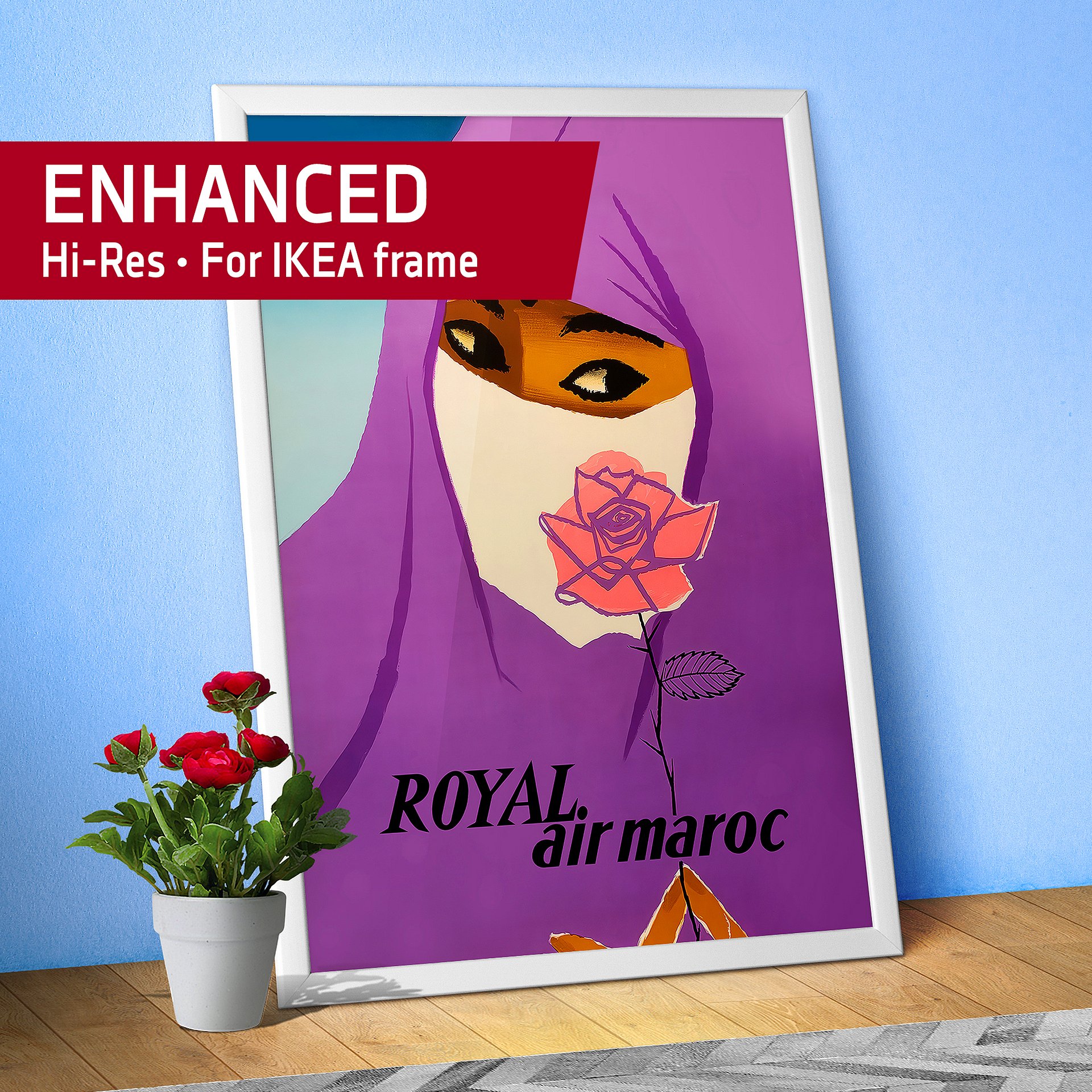 Morocco, Air Maroc, 1958 — retro travel poster, vintage travel print product image (1)