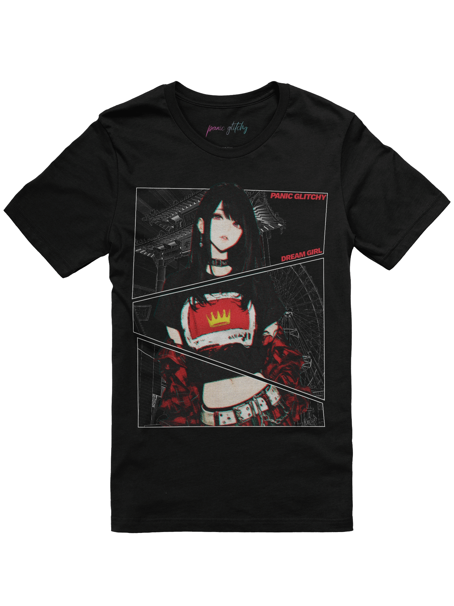 Panic Glitchy Dream Girl Halftoned Tee product image (1)