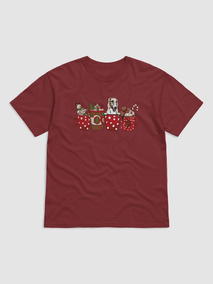 Cute Borzoi in a Christmas Cup T-Shirt | Funny Christmas Pup in a Cup product image (4)