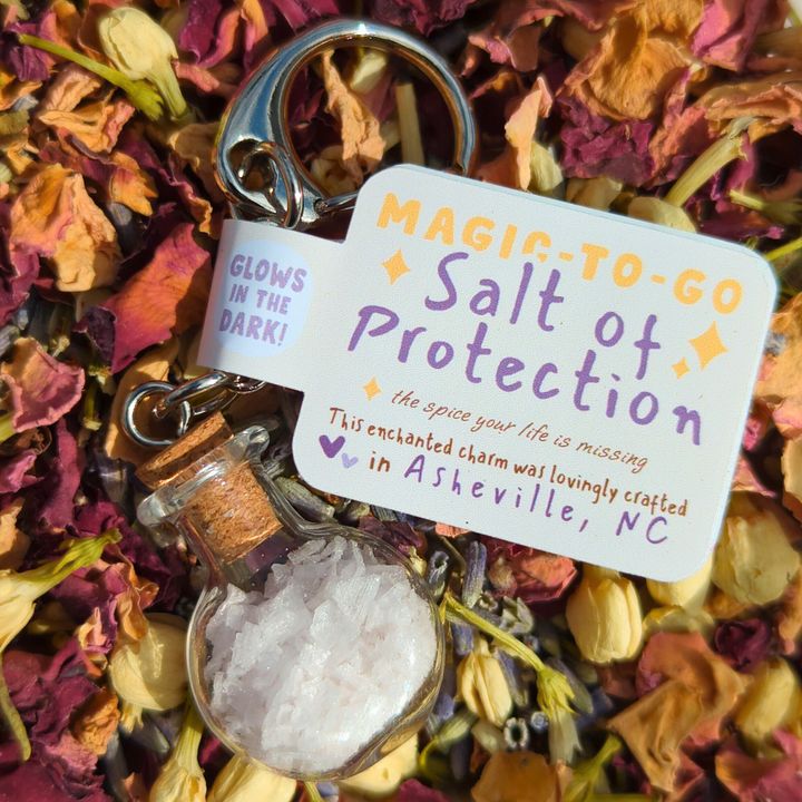 Glowing (Protection) Salt in a Mini Potion Bottle - Keychain / Bag Charm ~ Made in AVL product image (2)