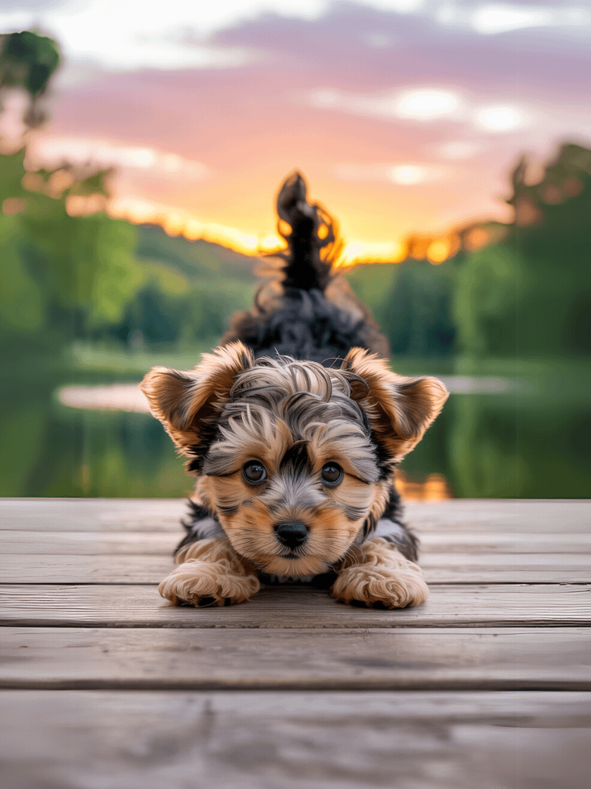 Sunset Pup Playtime Framed Poster product image (1)