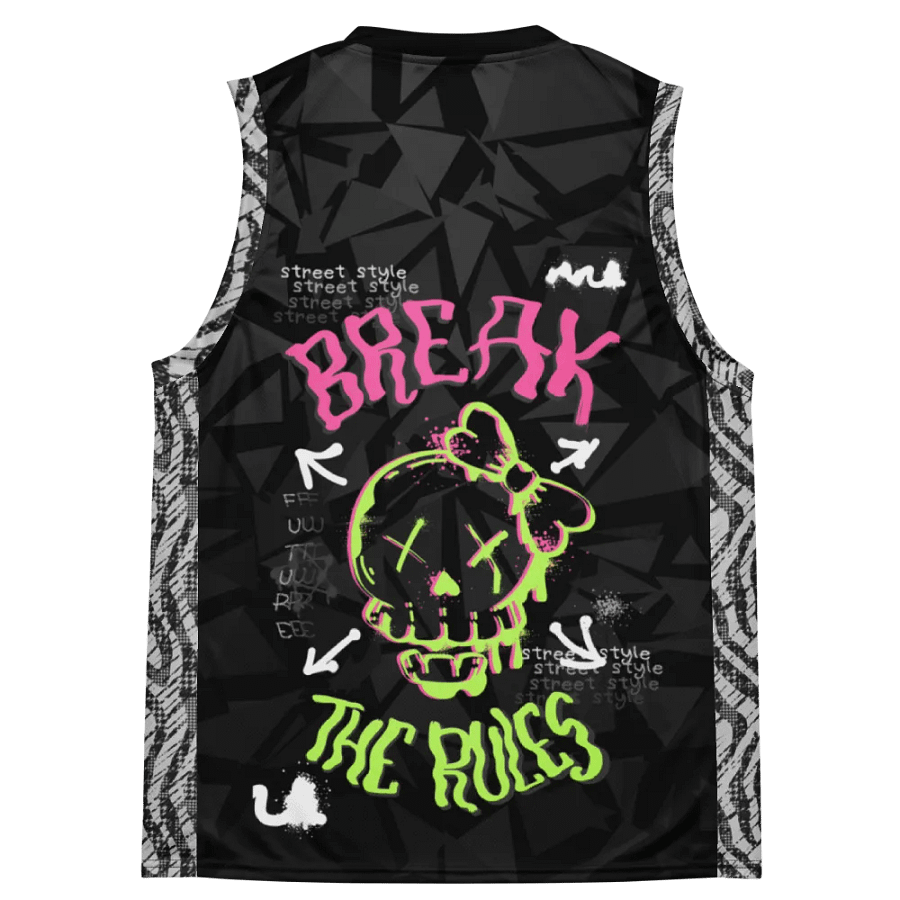 Break the rules | Recycled Unisex Basketball Jersey product image (7)
